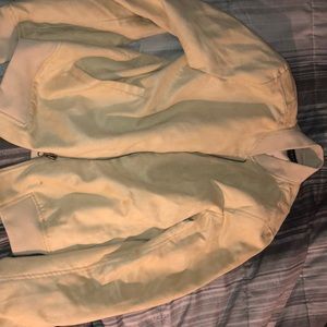 Tan suede bomber jacket from Pacsun!